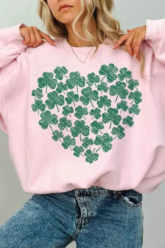 Clover Heart St Patricks Oversized Sweatshirt