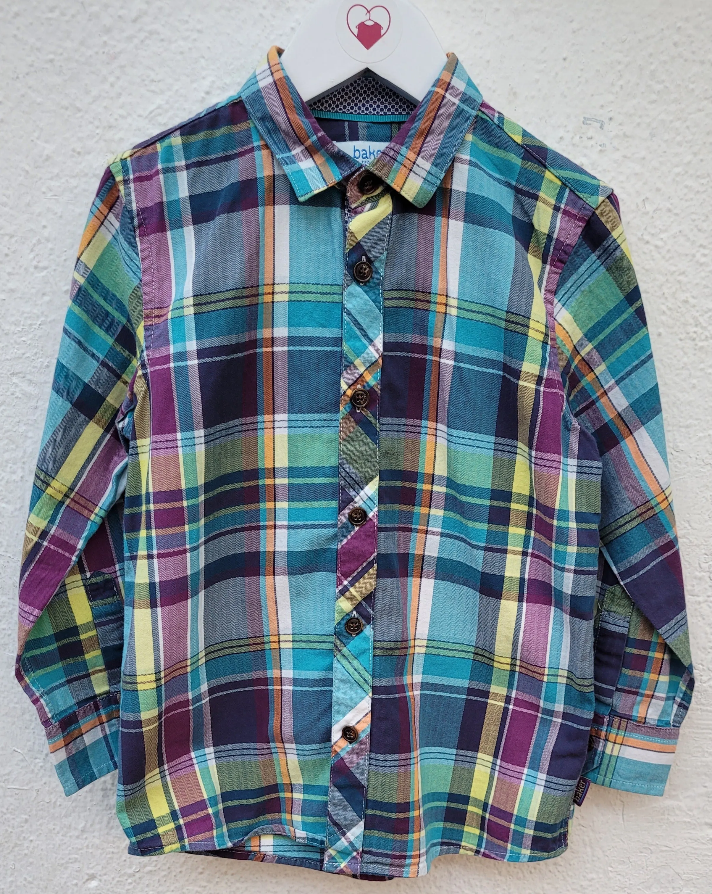 Colourful checked shirt - 5-6 years