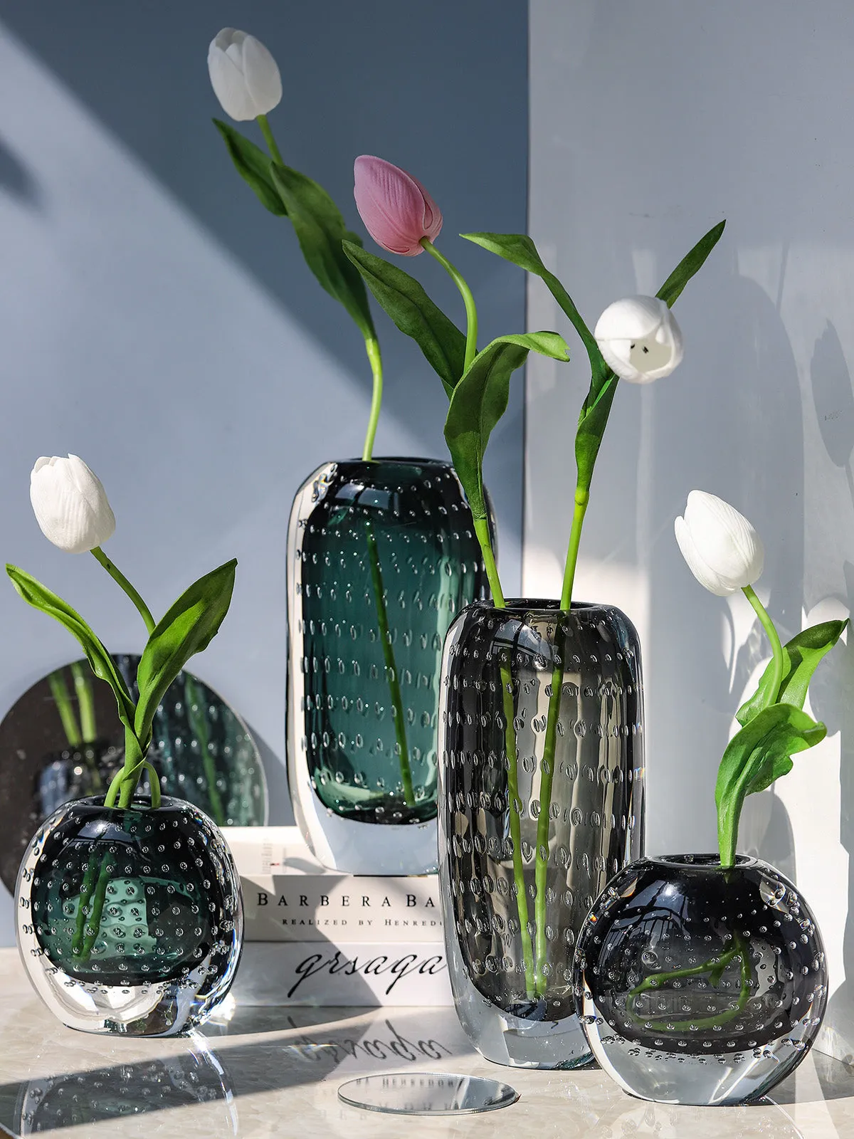 Controlled Bubble Art Glass Vase