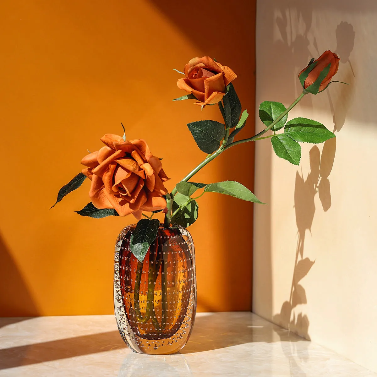 Controlled Bubble Art Glass Vase