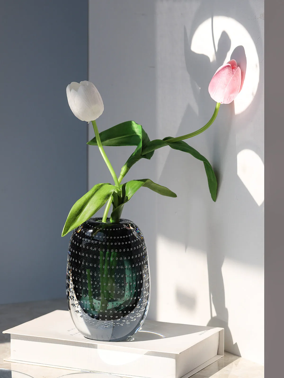 Controlled Bubble Art Glass Vase
