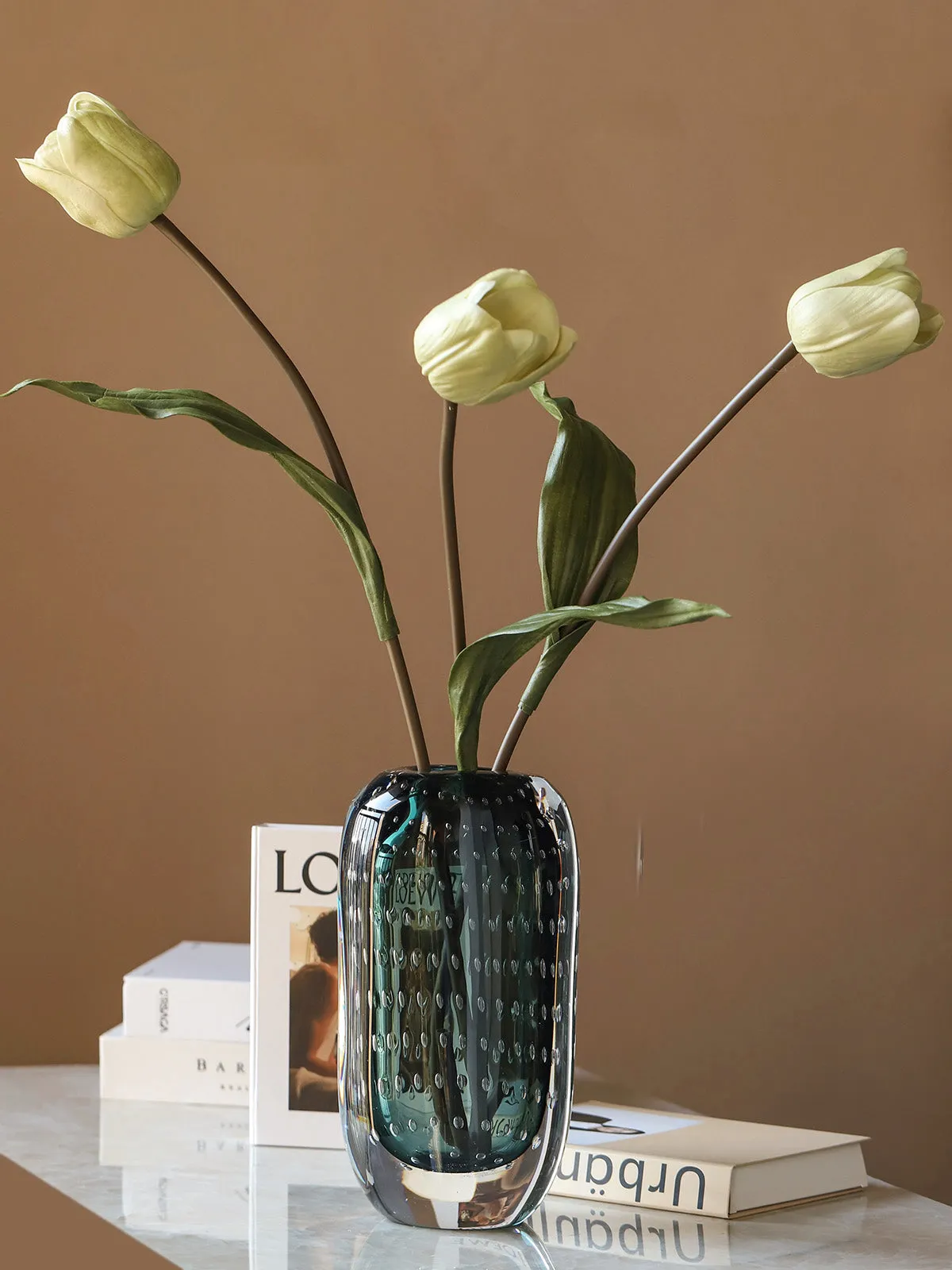 Controlled Bubble Art Glass Vase