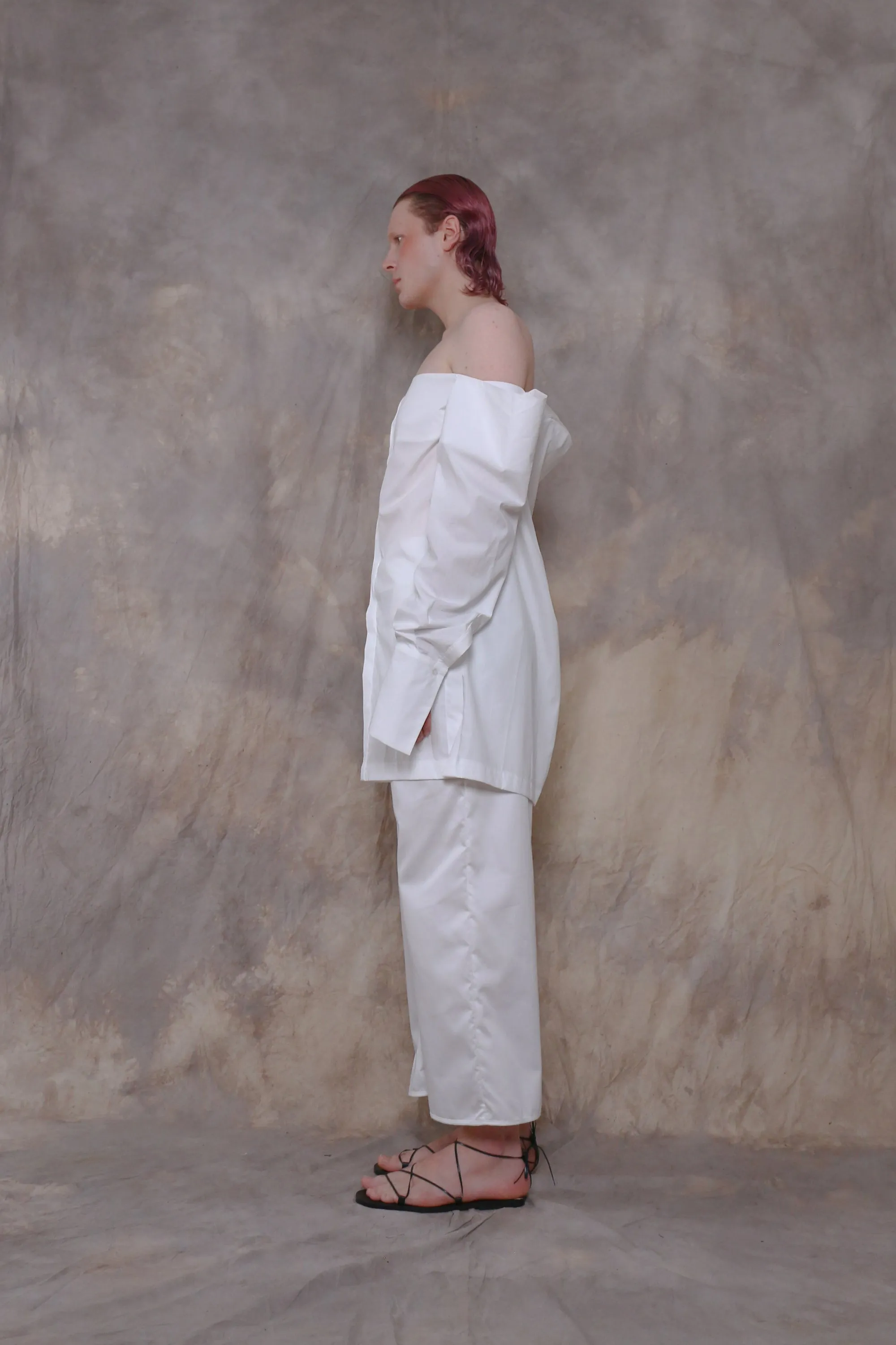 Cropped White Cotton Shirt