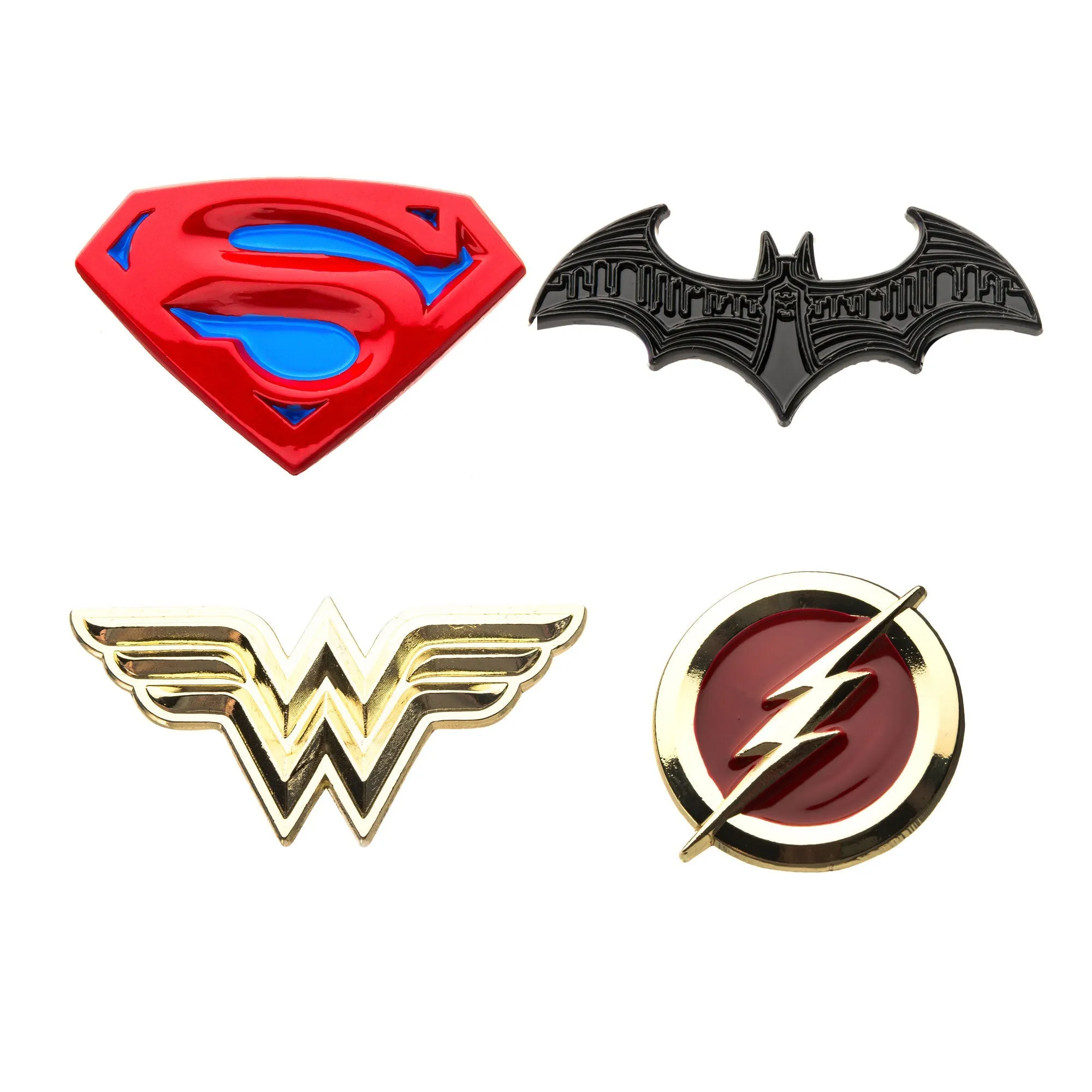 DC Comics Justice League Superman/Batman/Wonder Woman/The Flash Enamel Lapel Pin Set (4pcs)