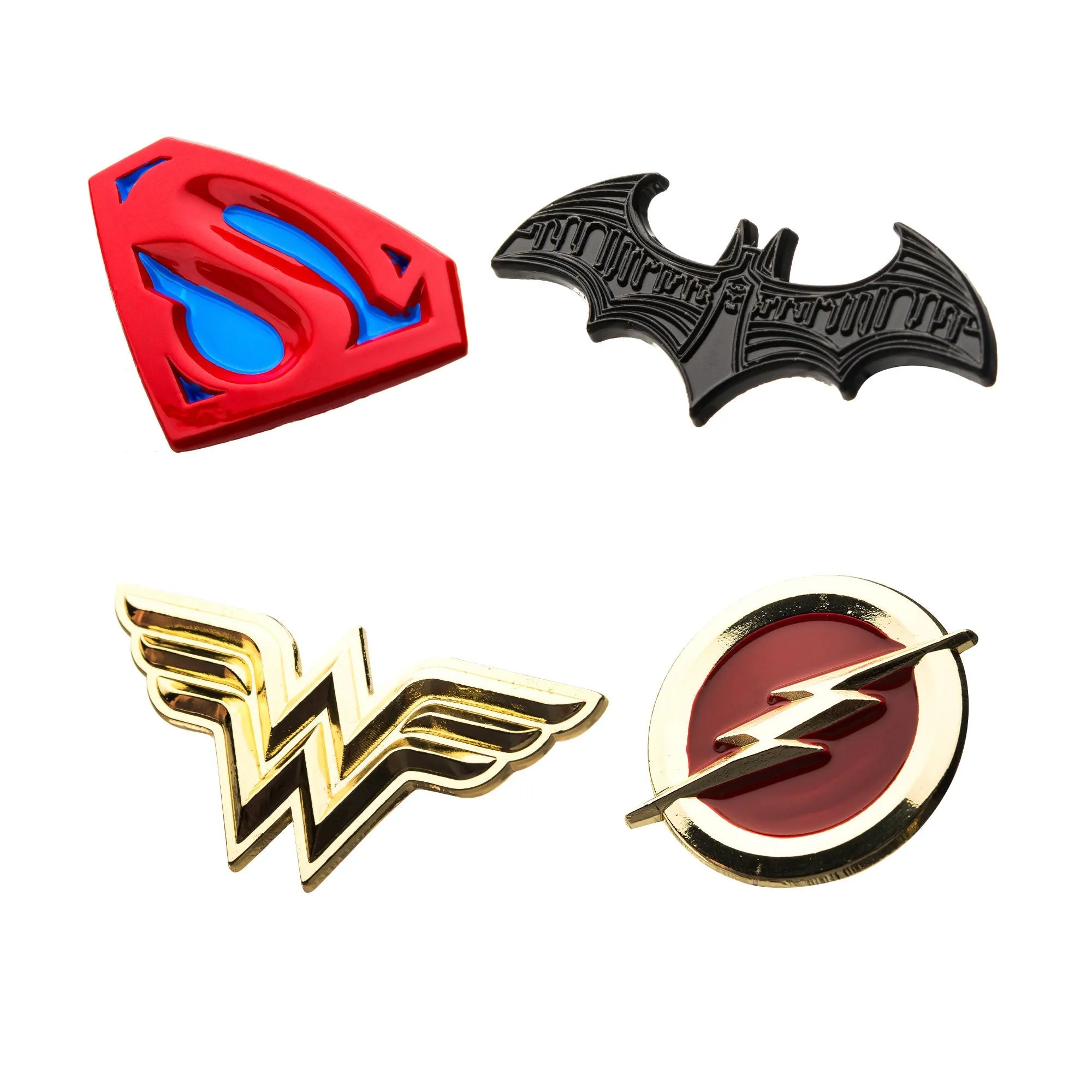DC Comics Justice League Superman/Batman/Wonder Woman/The Flash Enamel Lapel Pin Set (4pcs)