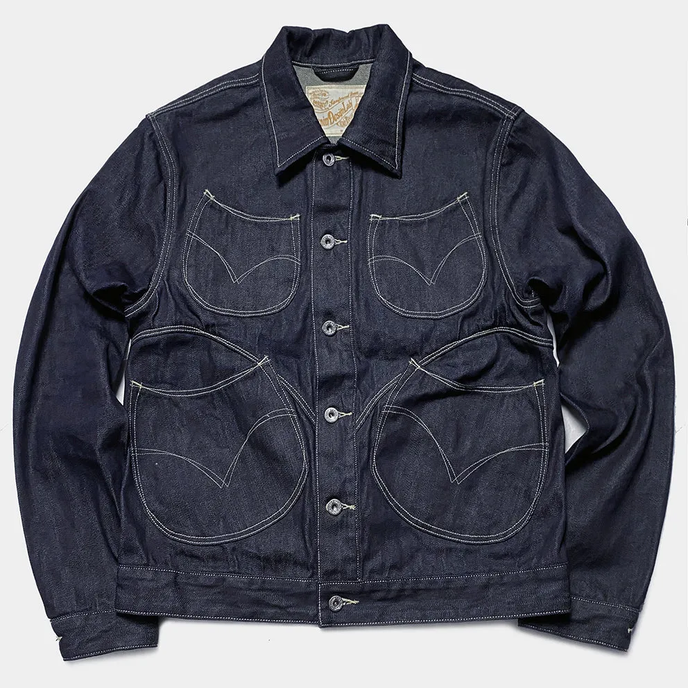 DDL 327-TYLER LUCKY-DT4 REGULAR FIT TYPE 4 KAIHARA MILLS DENIM JACKET-11.5OZ-HRH INDIGO