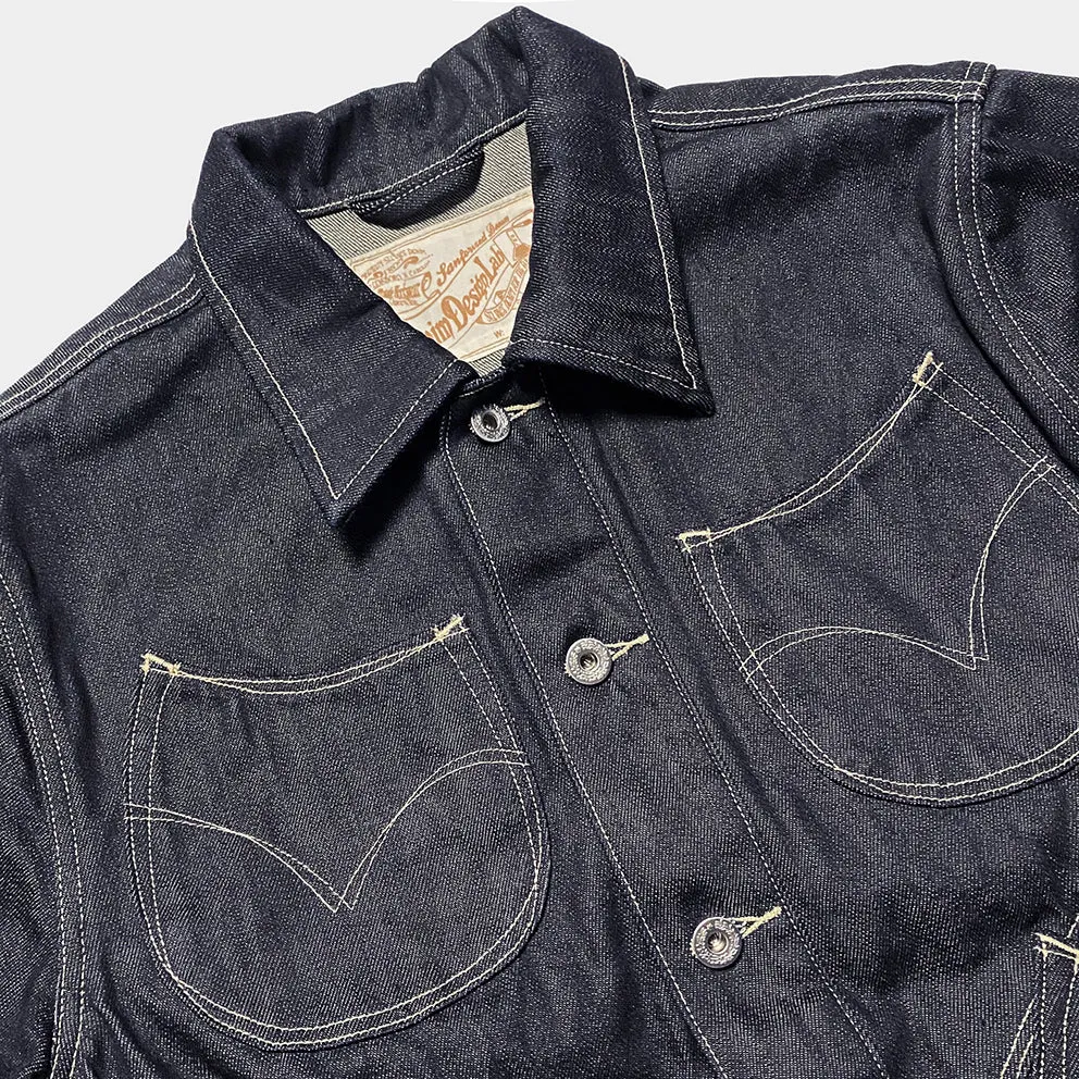DDL 327-TYLER LUCKY-DT4 REGULAR FIT TYPE 4 KAIHARA MILLS DENIM JACKET-11.5OZ-HRH INDIGO