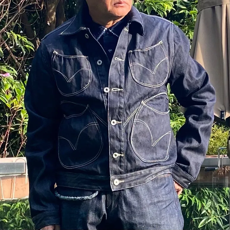 DDL 327-TYLER LUCKY-DT4 REGULAR FIT TYPE 4 KAIHARA MILLS DENIM JACKET-11.5OZ-HRH INDIGO