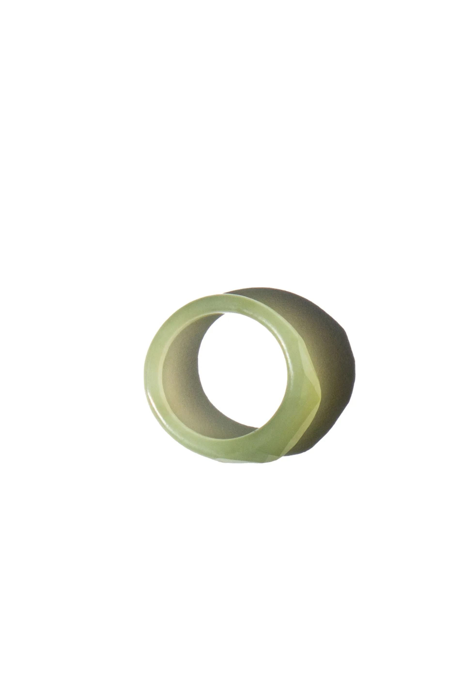 Dia — Structured green jade ring