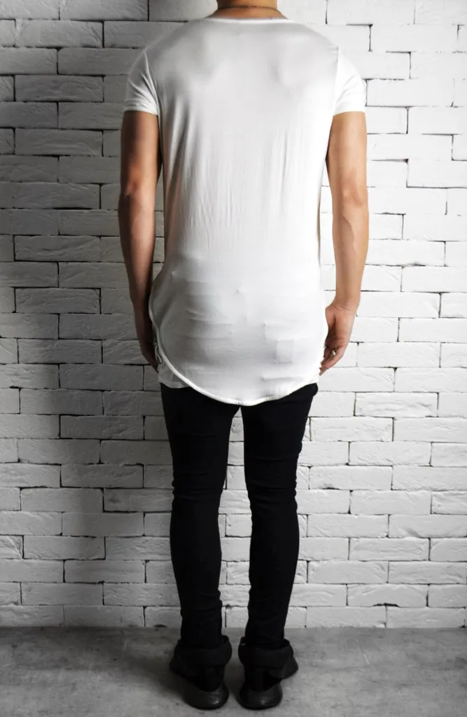 Directional Piped Short Sleeve T-Shirt - White