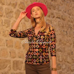 Dolcezza 'Moving Target Pilot' V-Neck Top - Style 74681