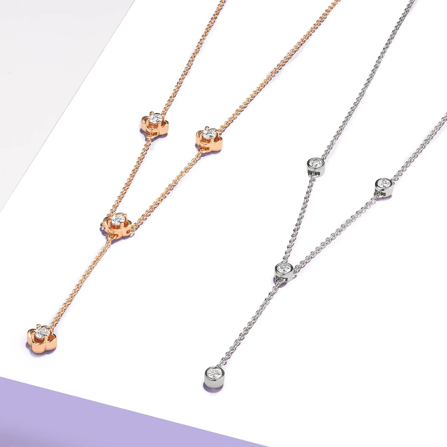 Encompassing Round Stationed Y Necklace