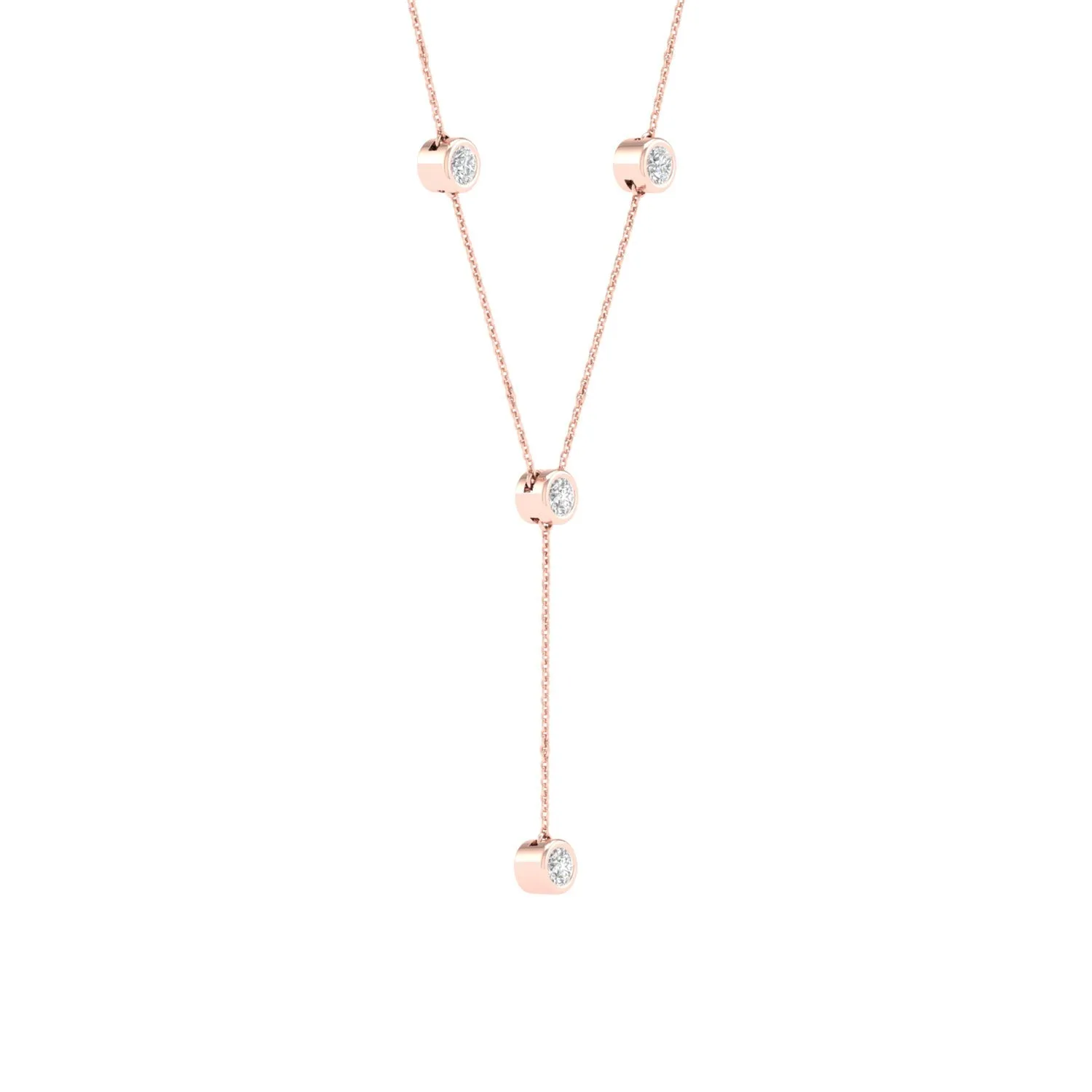 Encompassing Round Stationed Y Necklace
