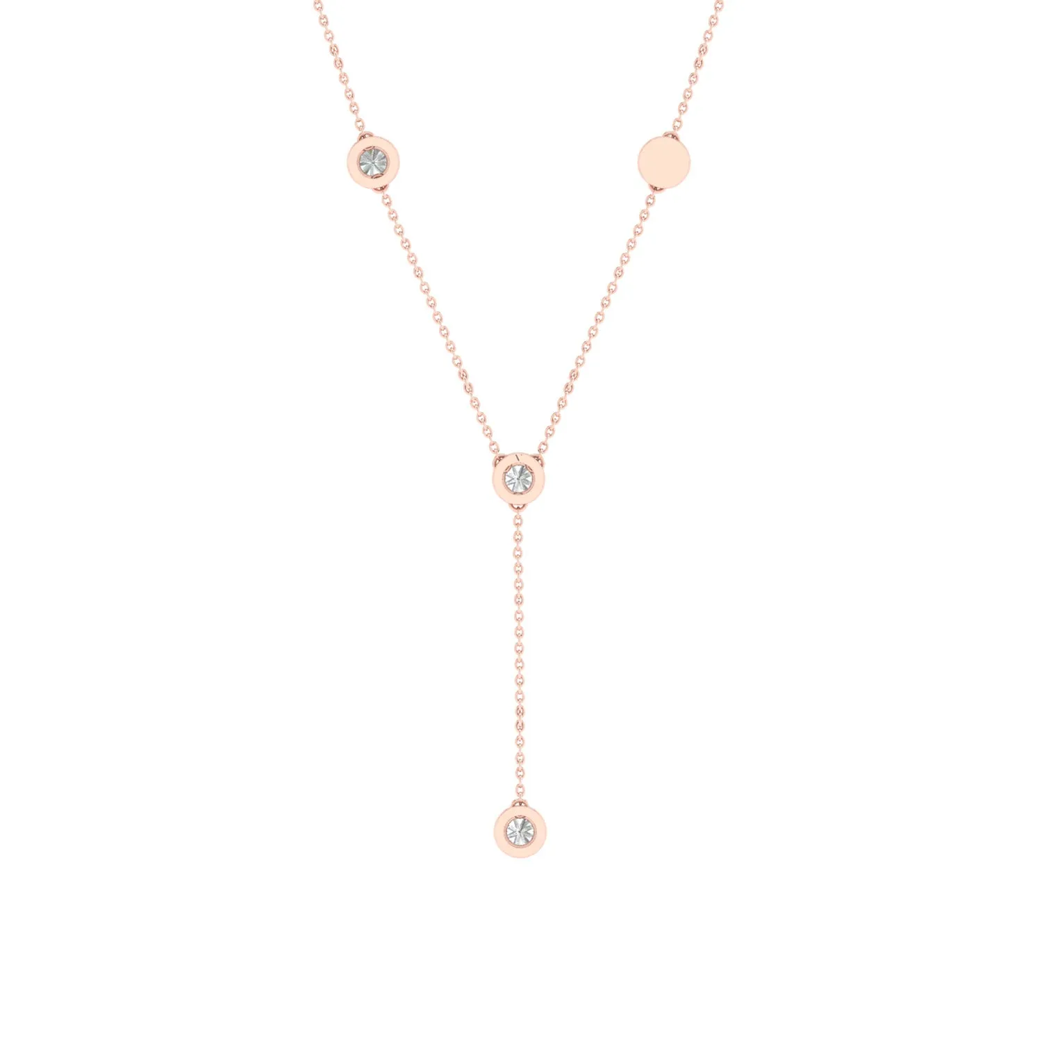 Encompassing Round Stationed Y Necklace