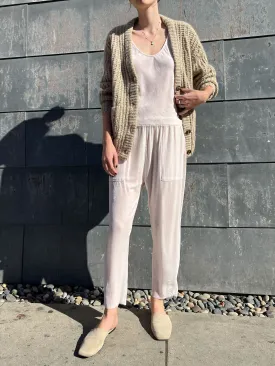 Erika Drop Pant in Velvet - Milk