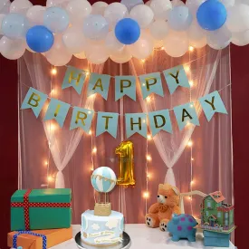 First Birthday Pastel Balloon Decoration - Pack of 64 Pcs DIY Kit - Kids Birthday