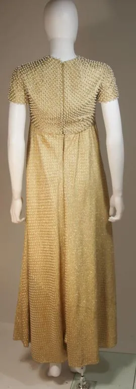 GEOFFREY BEENE 1960s Gold Baby Doll Gown Size 2-4