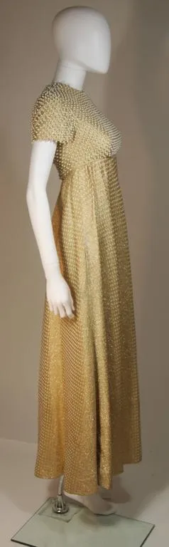GEOFFREY BEENE 1960s Gold Baby Doll Gown Size 2-4
