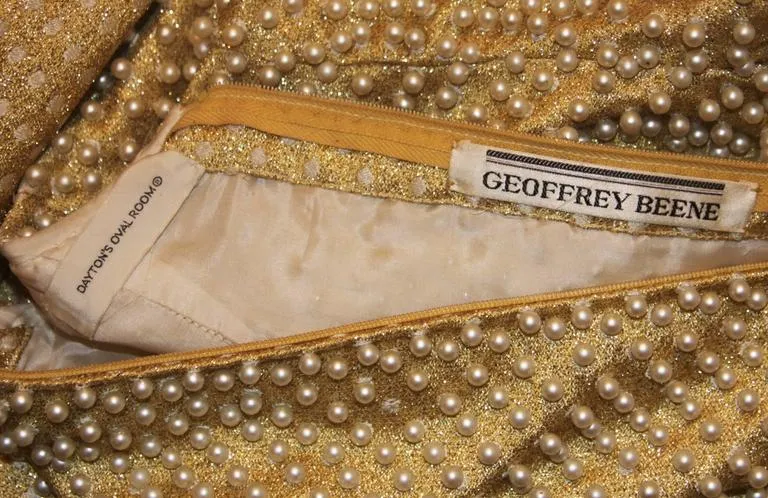 GEOFFREY BEENE 1960s Gold Baby Doll Gown Size 2-4