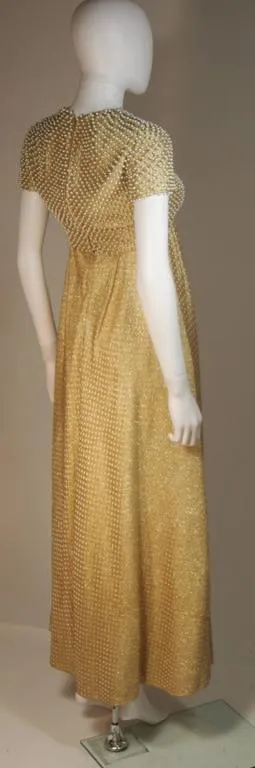 GEOFFREY BEENE 1960s Gold Baby Doll Gown Size 2-4