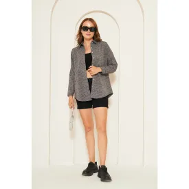 Grey Printed Oversized Shirt