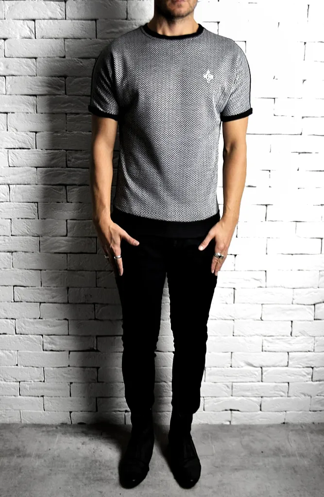 Herringbone Panel T-Shirt