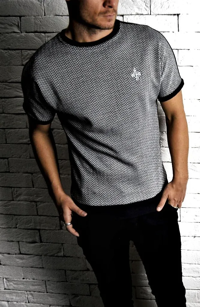 Herringbone Panel T-Shirt