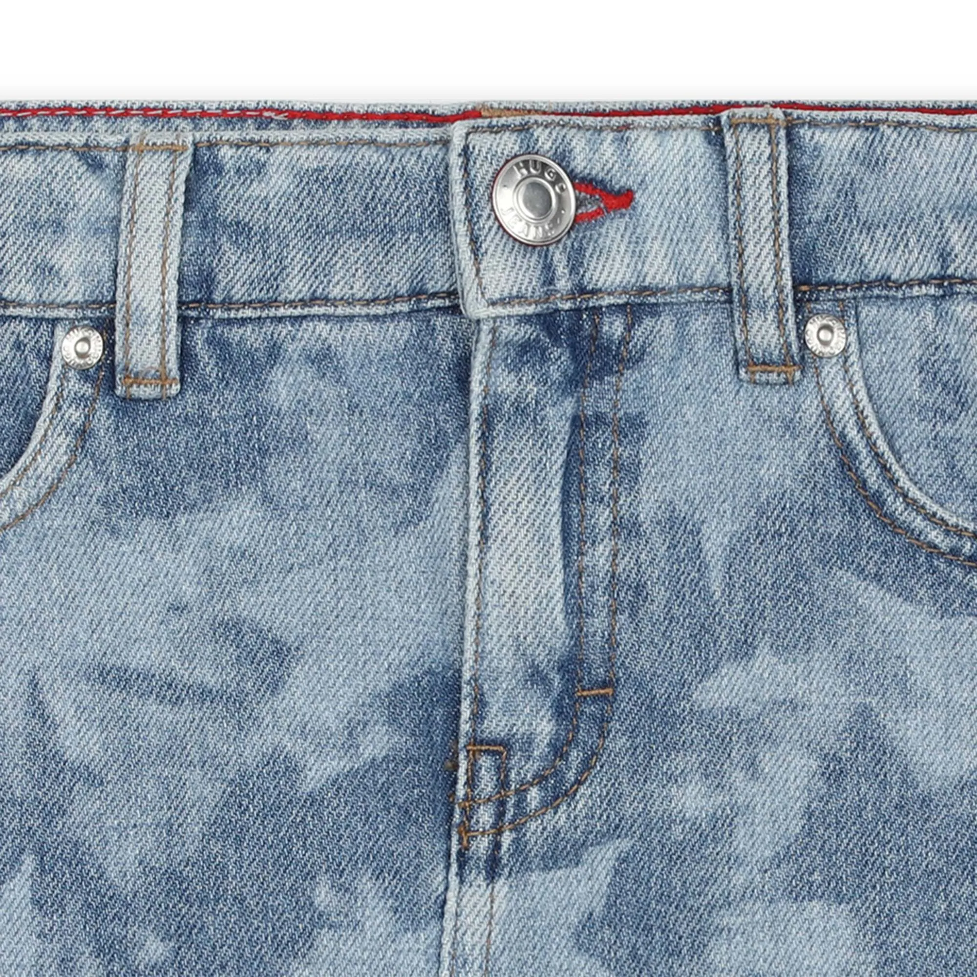 Hugo Kids Girls Laser Stars Print Denim Skirt