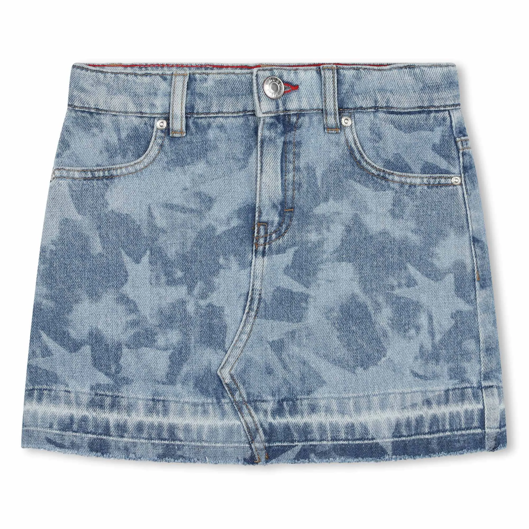 Hugo Kids Girls Laser Stars Print Denim Skirt