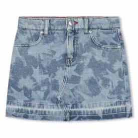 Hugo Kids Girls Laser Stars Print Denim Skirt