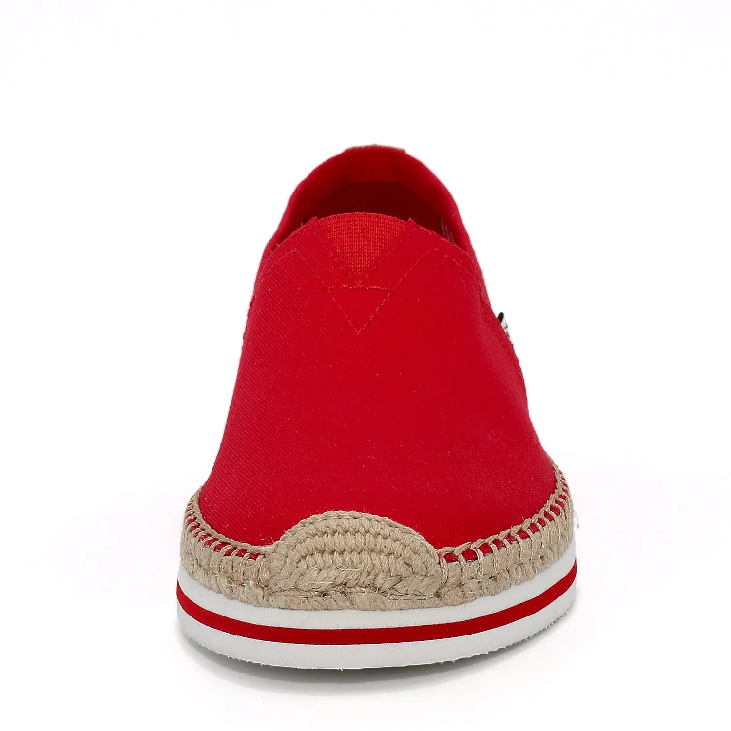 JOY&MARIO HandmadeWomen’s Slip-On Espadrille Fabric Loafers Platform in Red-A51396W