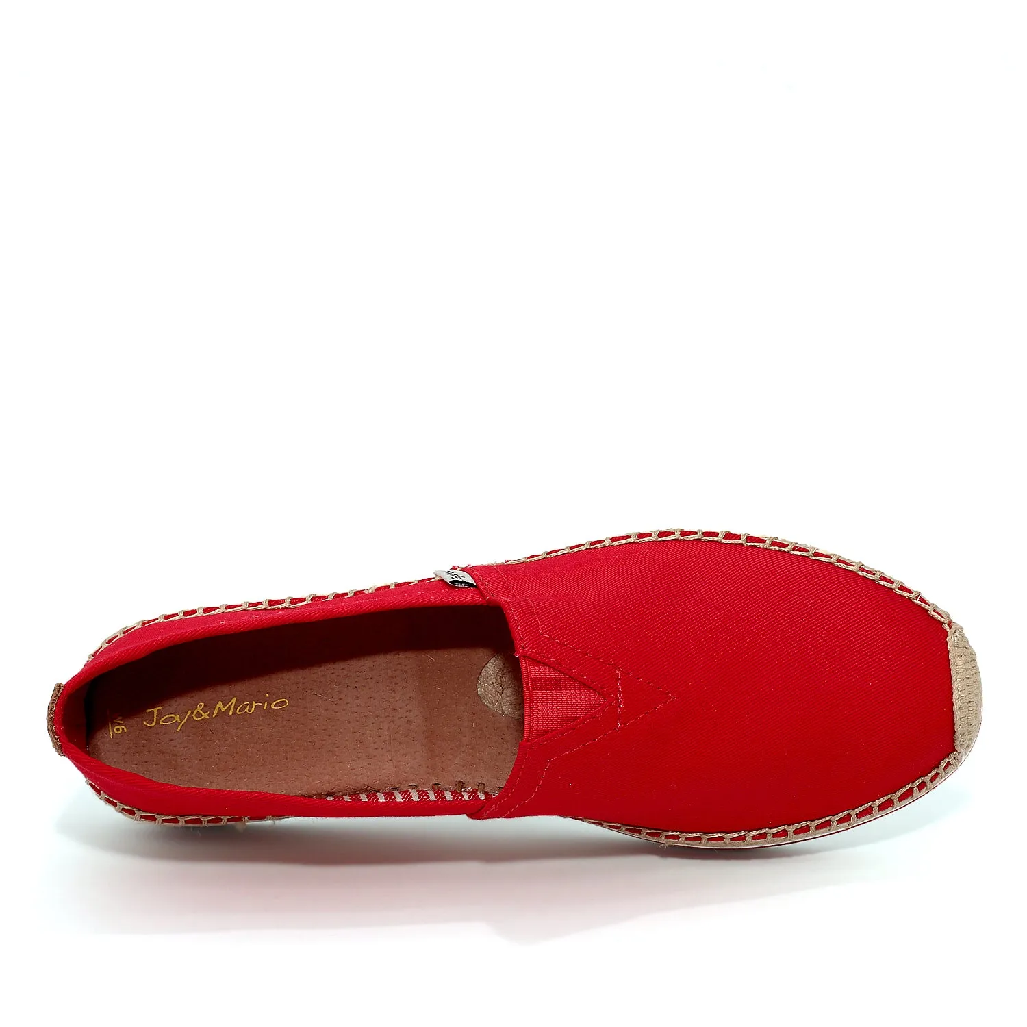 JOY&MARIO HandmadeWomen’s Slip-On Espadrille Fabric Loafers Platform in Red-A51396W