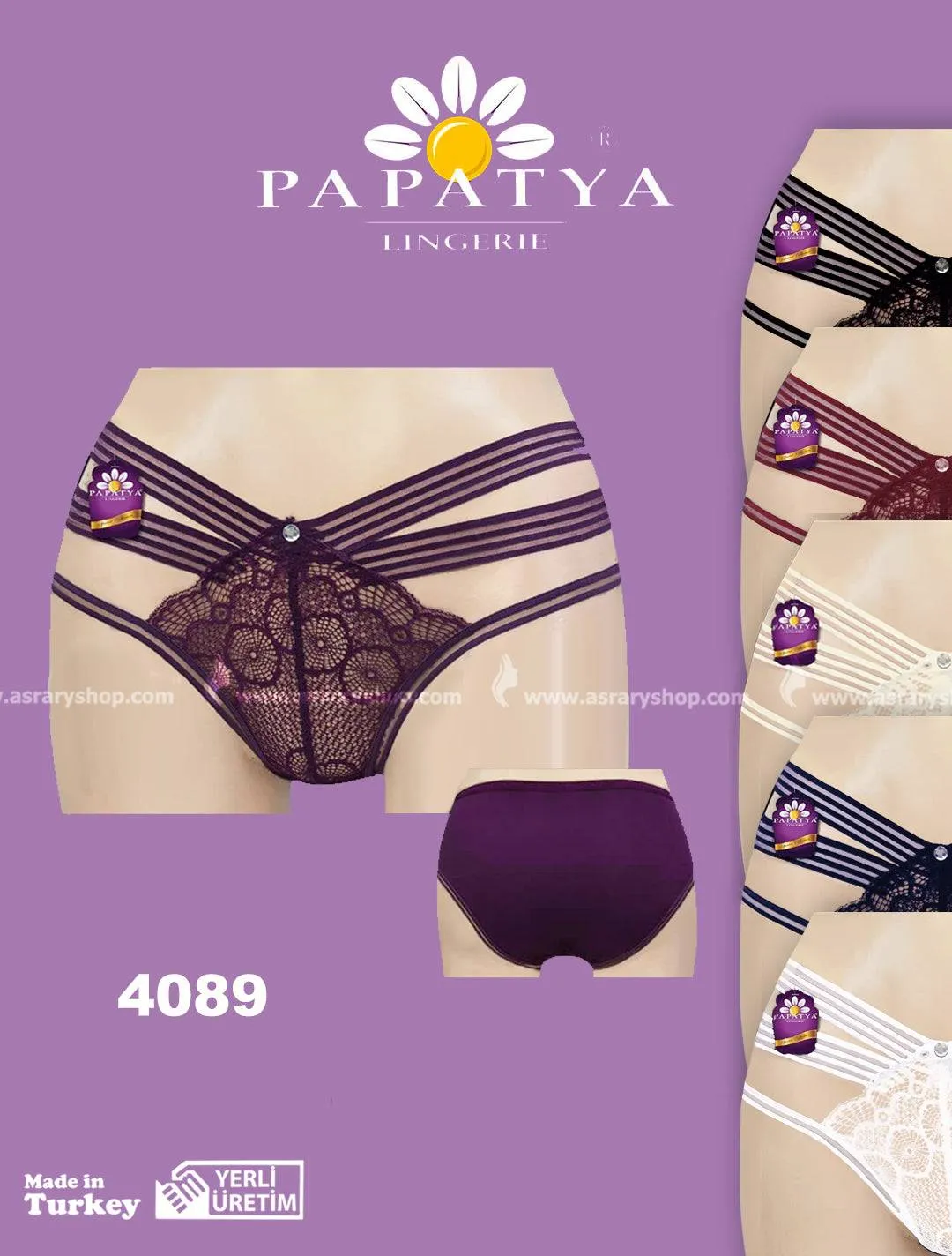 Lace Lingerie Panty with Cotton Back 4089