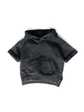 Little Bipsy- Acid Wash Hoodie- Black