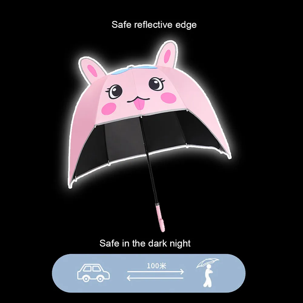 Little Surprise Box White Rabbit Theme,Helmet Shape Kids Umbrella,Pink,4-8Yrs,Pink