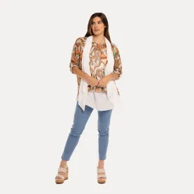 M Made in Italy  Women's Knit and Woven Long Sleeve Tunic