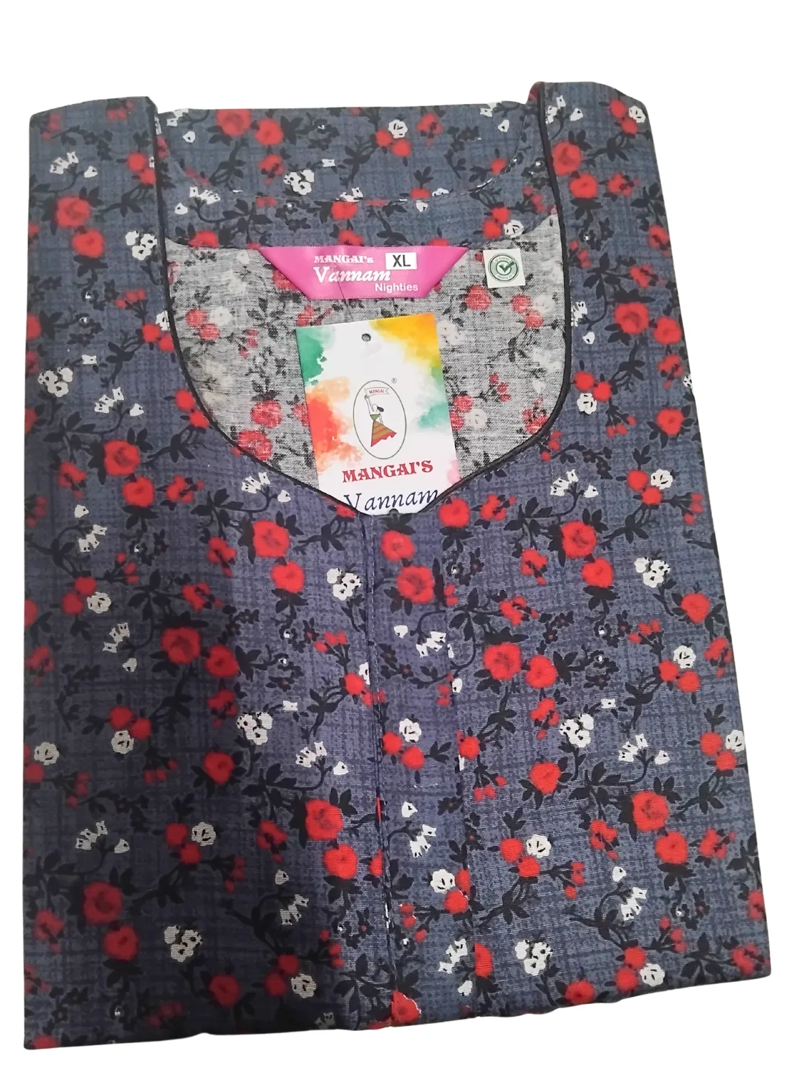 MANGAI New Regular Fit Cotton Printed  Nighties - All Over Printed Stylish Nightwear for Stylish Women | Side Cut Pocket | Beautiful Nighties for Stylish Women's (VNM)