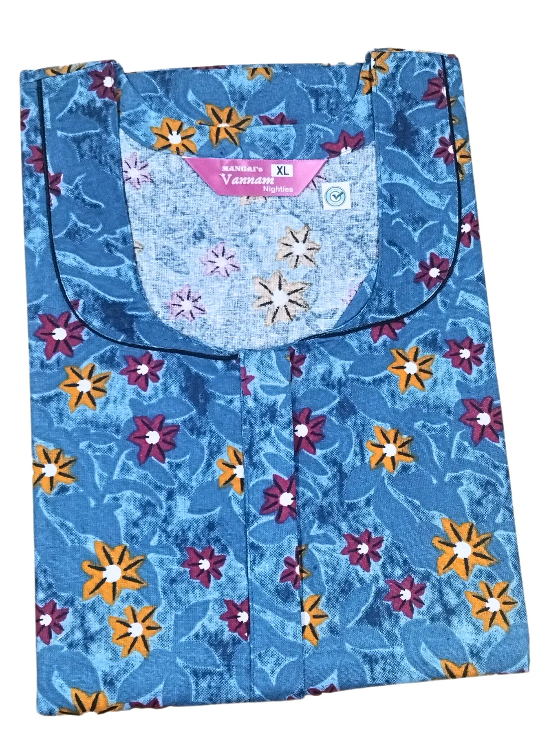 MANGAI New Regular Fit Cotton Printed  Nighties - All Over Printed Stylish Nightwear for Stylish Women | Side Cut Pocket | Beautiful Nighties for Stylish Women's (VNM)