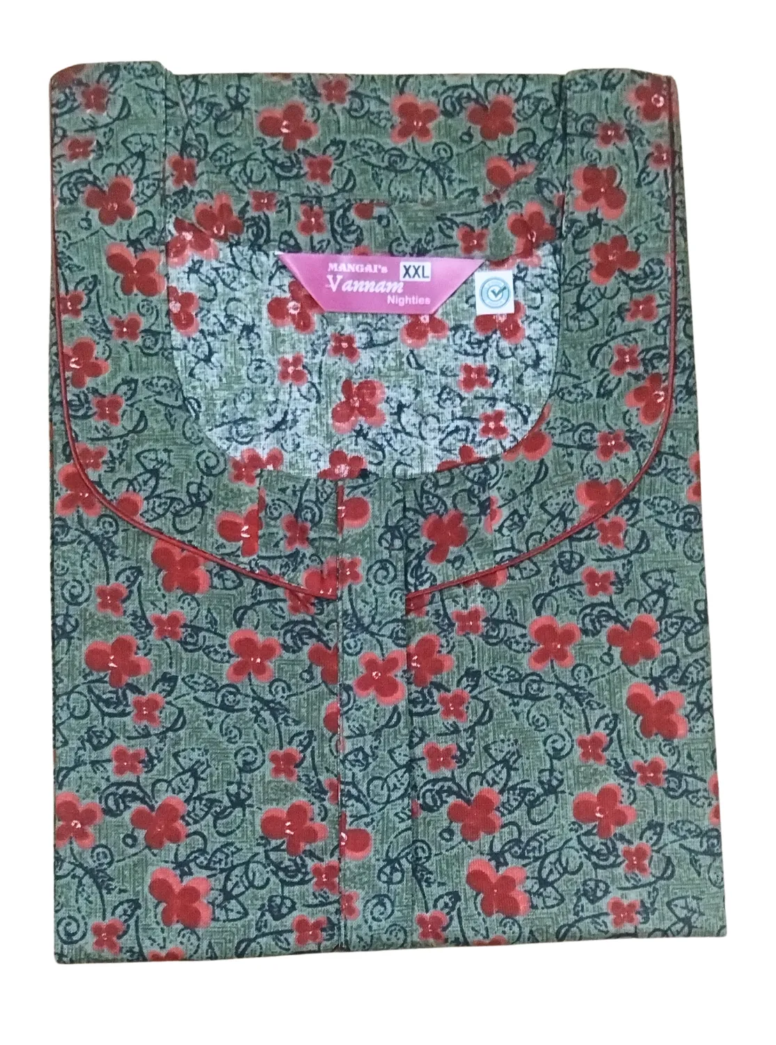 MANGAI New Regular Fit Cotton Printed  Nighties - All Over Printed Stylish Nightwear for Stylish Women | Side Cut Pocket | Beautiful Nighties for Stylish Women's (VNM)