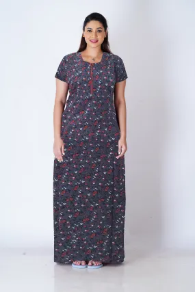 MANGAI New Regular Fit Cotton Printed  Nighties - All Over Printed Stylish Nightwear for Stylish Women | Side Cut Pocket | Beautiful Nighties for Stylish Women's (VNM)