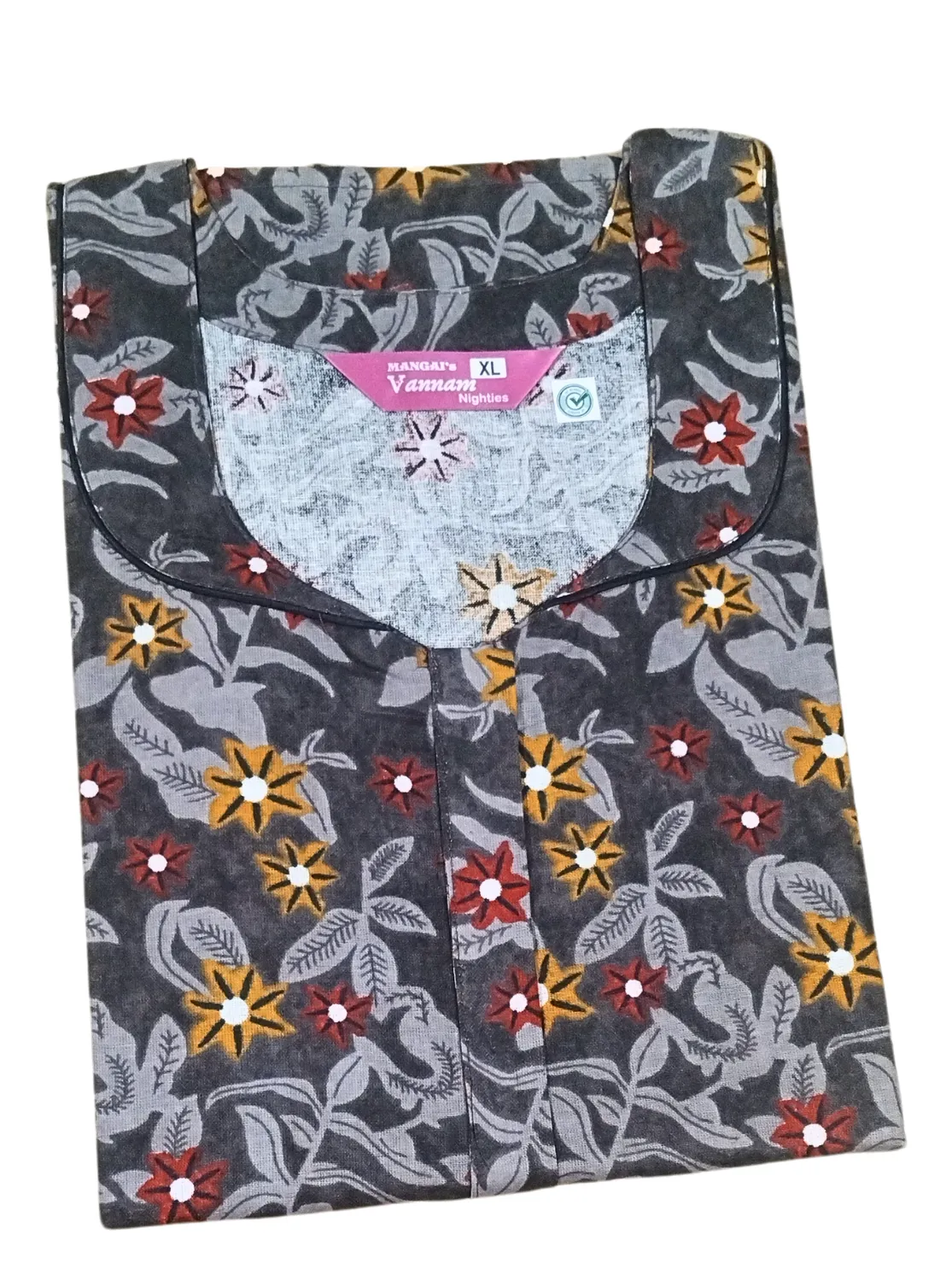 MANGAI New Regular Fit Cotton Printed  Nighties - All Over Printed Stylish Nightwear for Stylish Women | Side Cut Pocket | Beautiful Nighties for Stylish Women's (VNM)