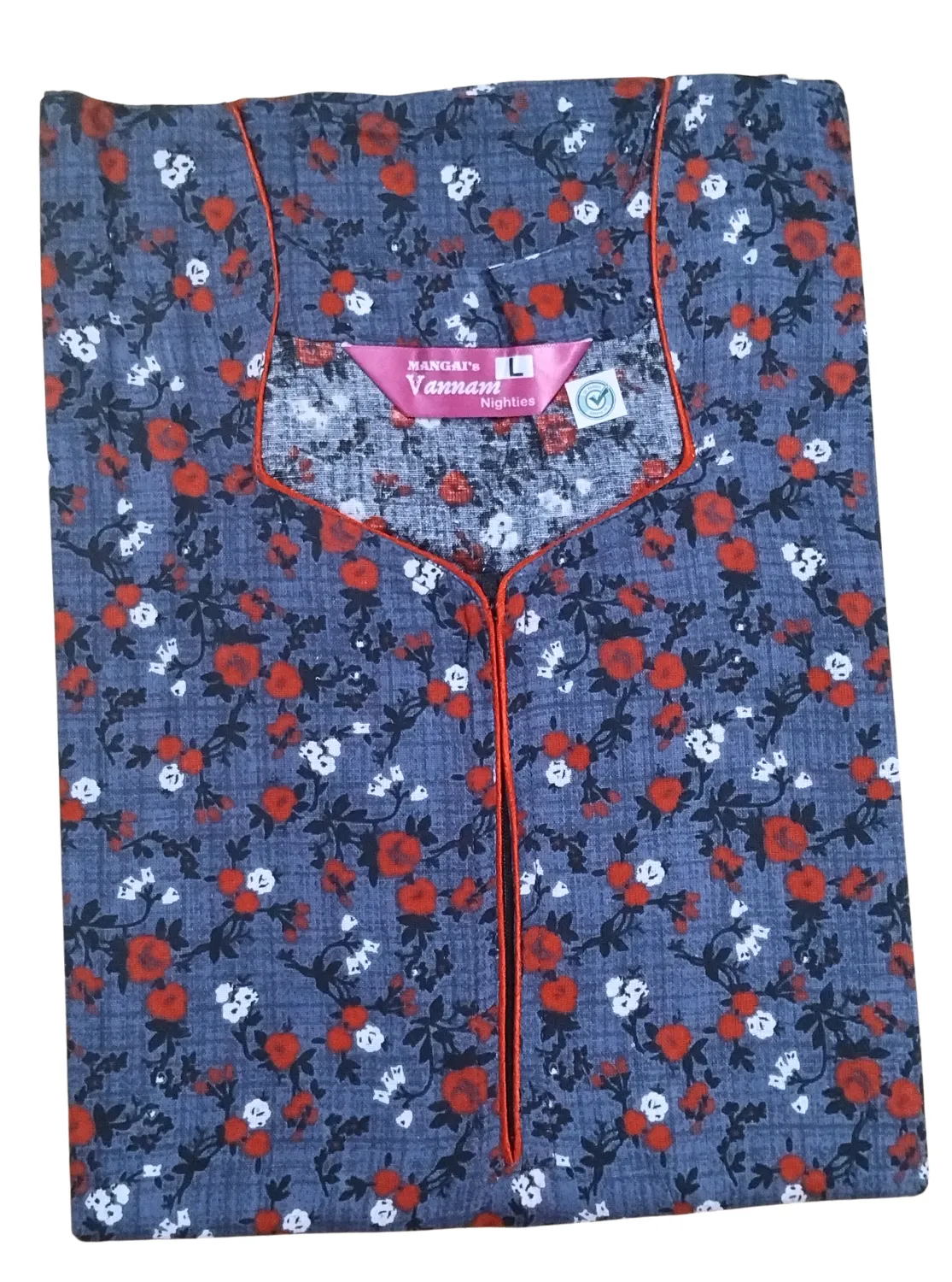 MANGAI New Regular Fit Cotton Printed  Nighties - All Over Printed Stylish Nightwear for Stylish Women | Side Cut Pocket | Beautiful Nighties for Stylish Women's (VNM)