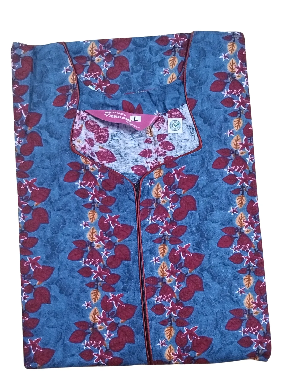 MANGAI New Regular Fit Cotton Printed  Nighties - All Over Printed Stylish Nightwear for Stylish Women | Side Cut Pocket | Beautiful Nighties for Stylish Women's (VNM)