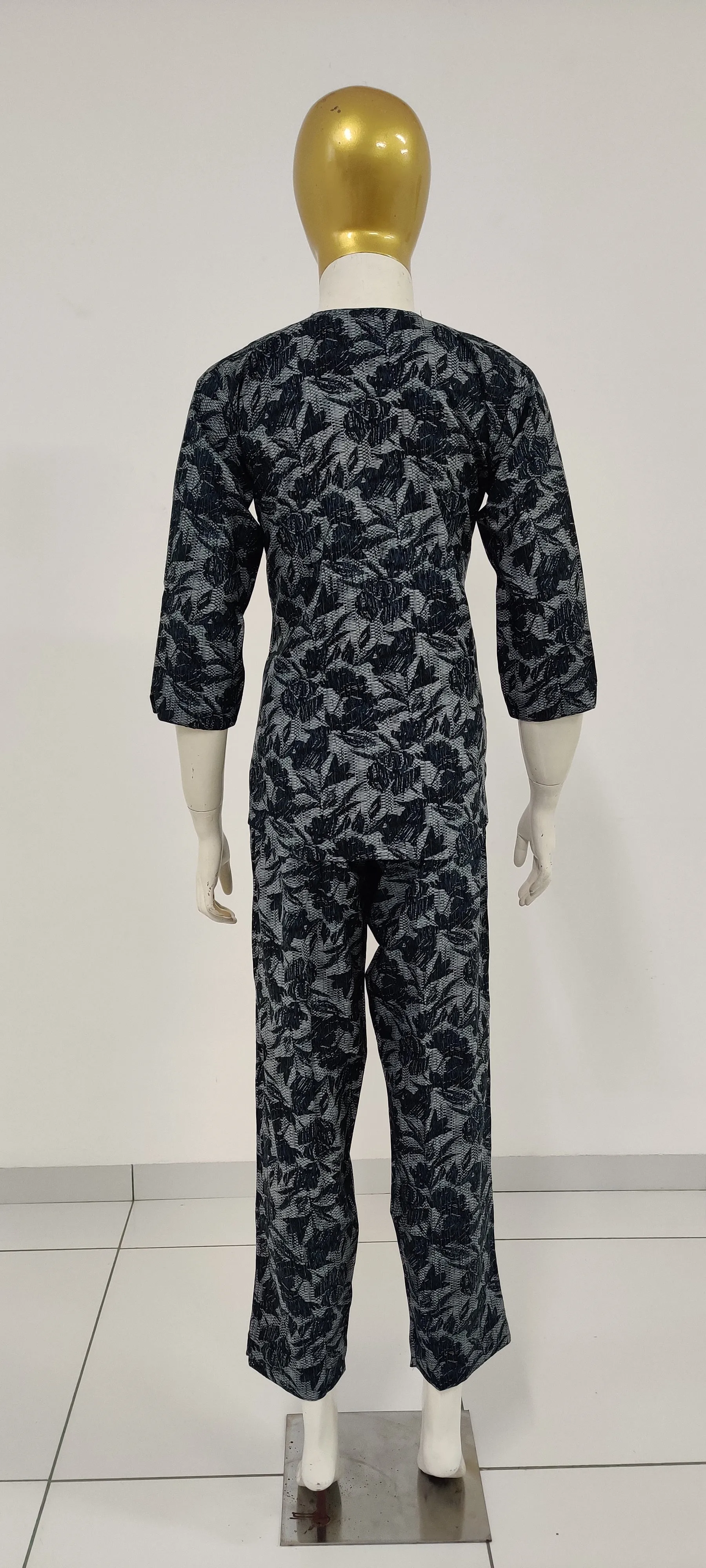 MANGAI Premium RAYON Printed Stylish U-Cut Model Night Suits | Stylish Print's All Over | Top & Bottom Set | 3/4 Sleeve| U-Cut Neck | Trendy Night Suits for Stylish Women's (RUNS-UCUT)