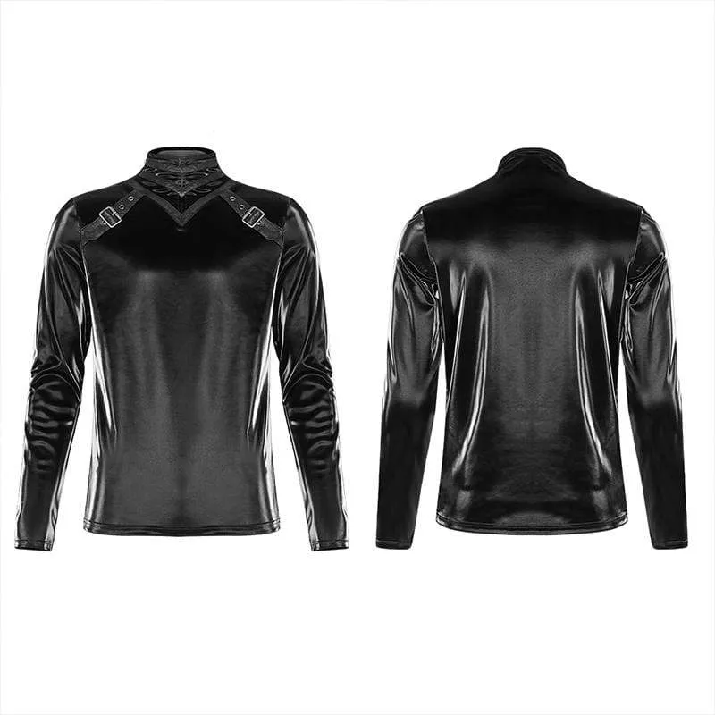 Men's Gothic Imitation Shark Skin Long Sleeved T-shirts
