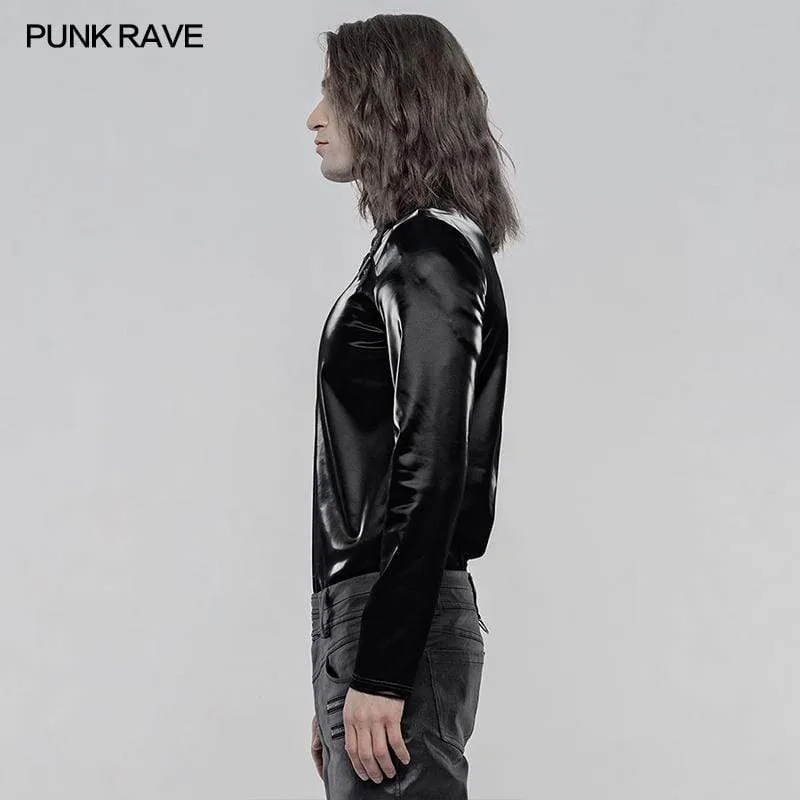 Men's Gothic Imitation Shark Skin Long Sleeved T-shirts