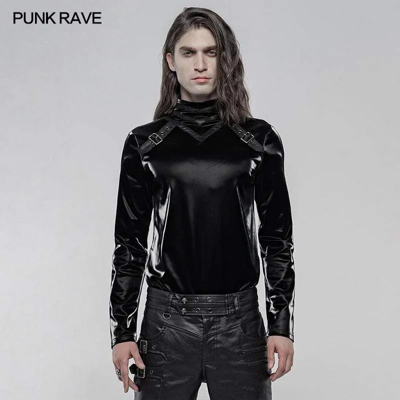 Men's Gothic Imitation Shark Skin Long Sleeved T-shirts