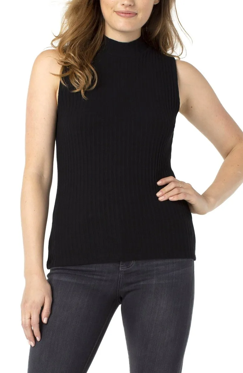 Mock Neck Sleeveless Tee