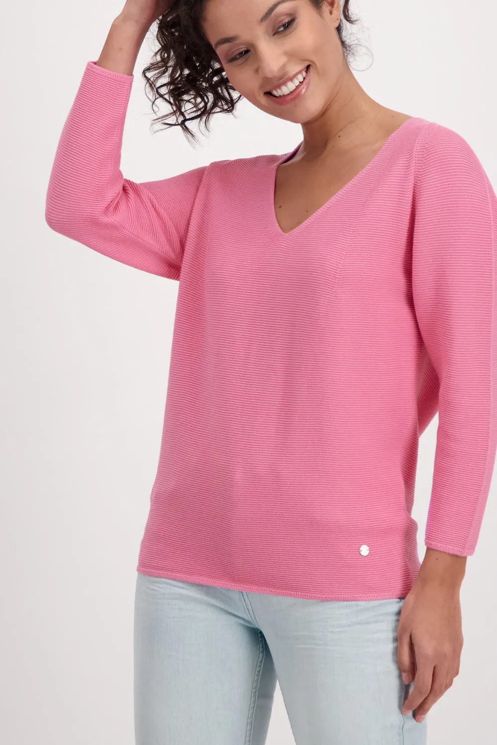 Monari 3/4 Sleeve Rib Sweater M406911