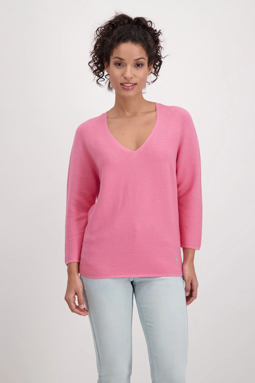 Monari 3/4 Sleeve Rib Sweater M406911